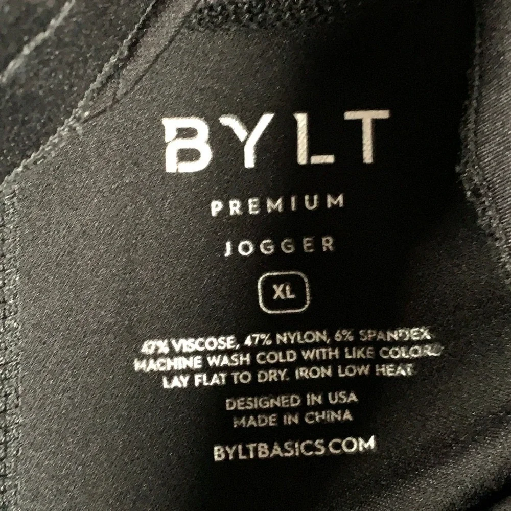 BYLT Premium Jogger Pants Mens XL Black Athletic Slim Fit Stretch Zipper Pockets